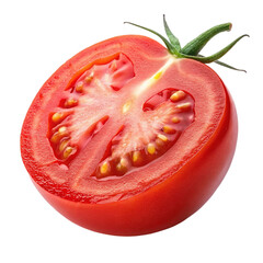 a half cut red tomato isolated