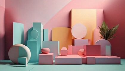 Minimalist 3D Geometric Abstract Shapes