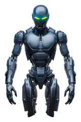 Fototapeta premium Futuristic robot design laboratory model digital isolated on transparent background