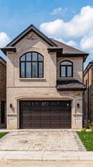 Obraz premium Modern home exterior showcasing architectural design and curb appeal