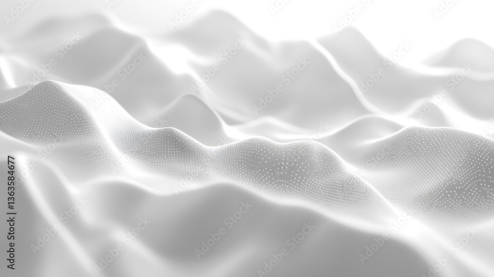 Poster abstract wavy white surface with subtle texture and soft lighting creating a smooth landscape