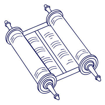scroll drawing, black and white clip art preview