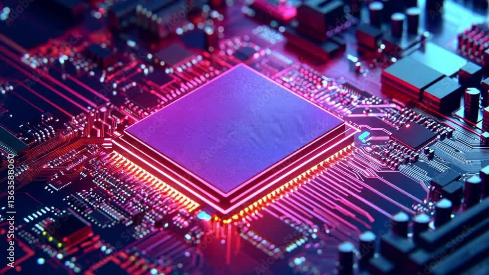 Poster unveiling technology: a macro view showcases the intricate details of a central processing unit (cpu