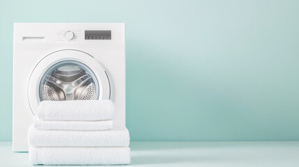 Modern laundry room design featuring high-end washer with fresh pantone 2925c background