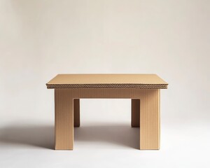 Cardboard Table Isolated Minimalist Style for Product Display and Mockups