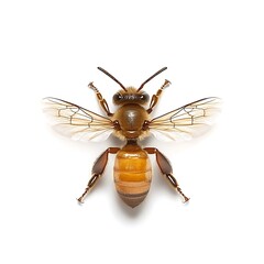 A macro top view image of a honeybee insect