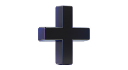 Isolated Bold Black Plus Sign for Addition and Positive Concepts
