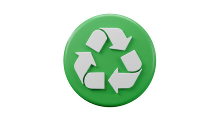Isolated Green Recycle Symbol on Circle for Eco-Friendly Initiatives