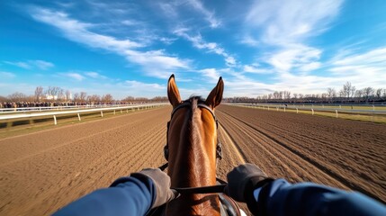 Horseback riding point of view blurred motion