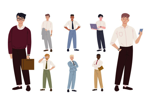Businessman Office Corporate People Character Illustration Set