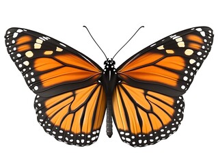 Naklejka premium A colorful orange and black butterfly with wide open wings