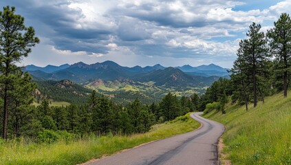Fototapeta premium Winding road through mountain landscape