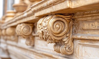 Naklejka premium Intricate carved architectural molding decoration