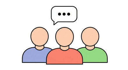 Isolated Group of People with Speech Bubble