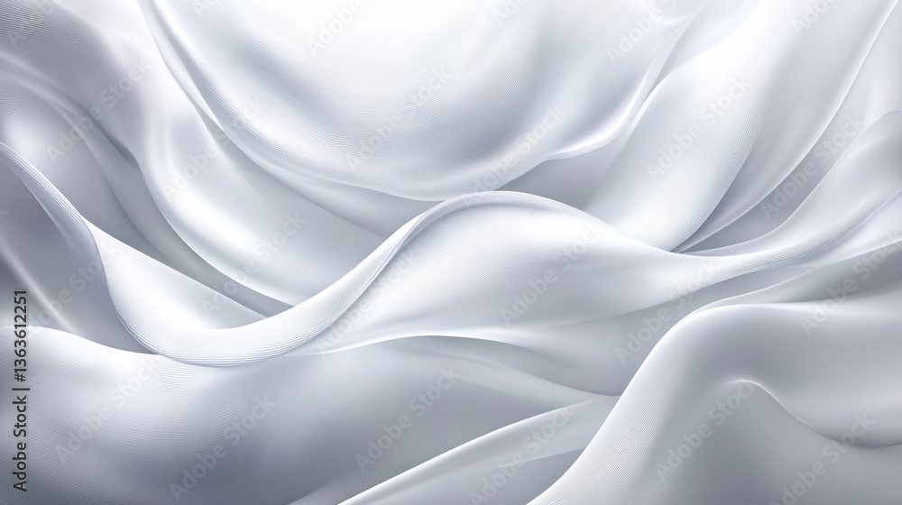 Aufkleber abstract white silk fabric background with smooth elegant texture and soft flowing folds design
