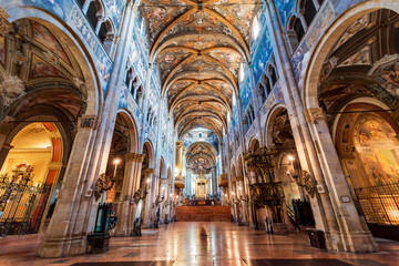Parma, Italy. The capital of food of Italy is full of artistic gems, like St. John Baptistery and St. Mary Basilica.