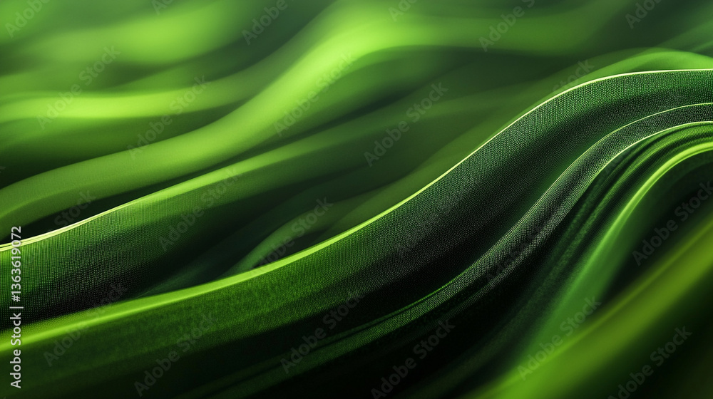 Aufkleber a vibrant abstract background featuring flowing green lines with subtle light and shadow gradients
