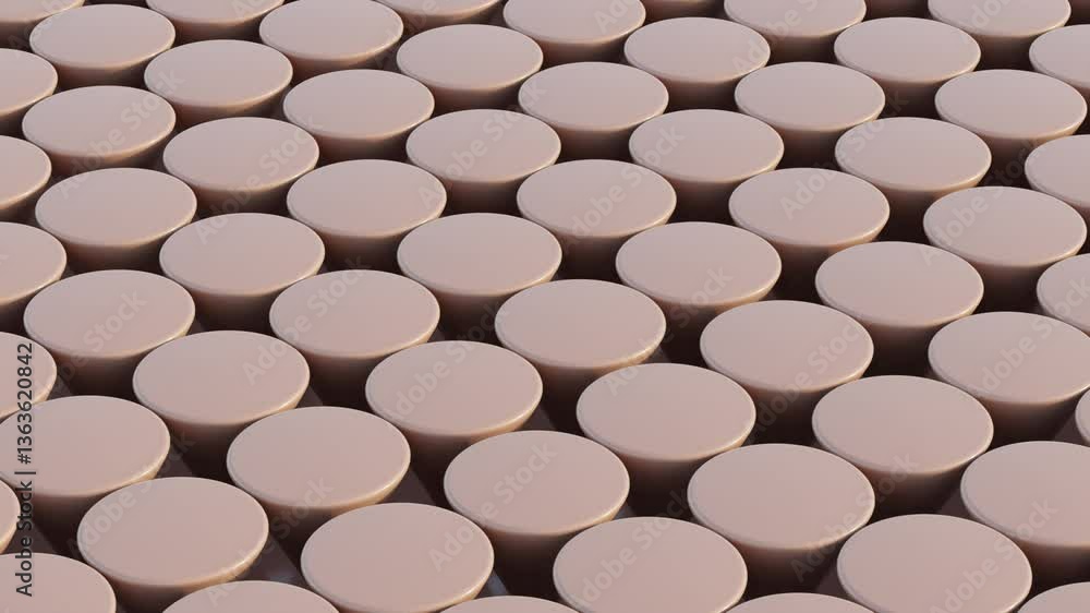 Poster abstract 3d animation, mocha mousse grid-based animation with clean motion and design, seamless loop