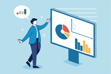 Investing data analysis to search for profit opportunity, financial chart and graph information, graph indicator for stock market trader, statistic concept, businessman investor on financial chart.