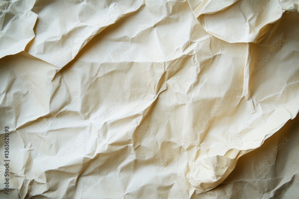 Poster crumpled texture of beige paper for background and design use