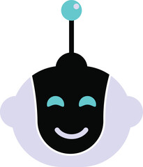 Smiling Robot Head Illustration Icon