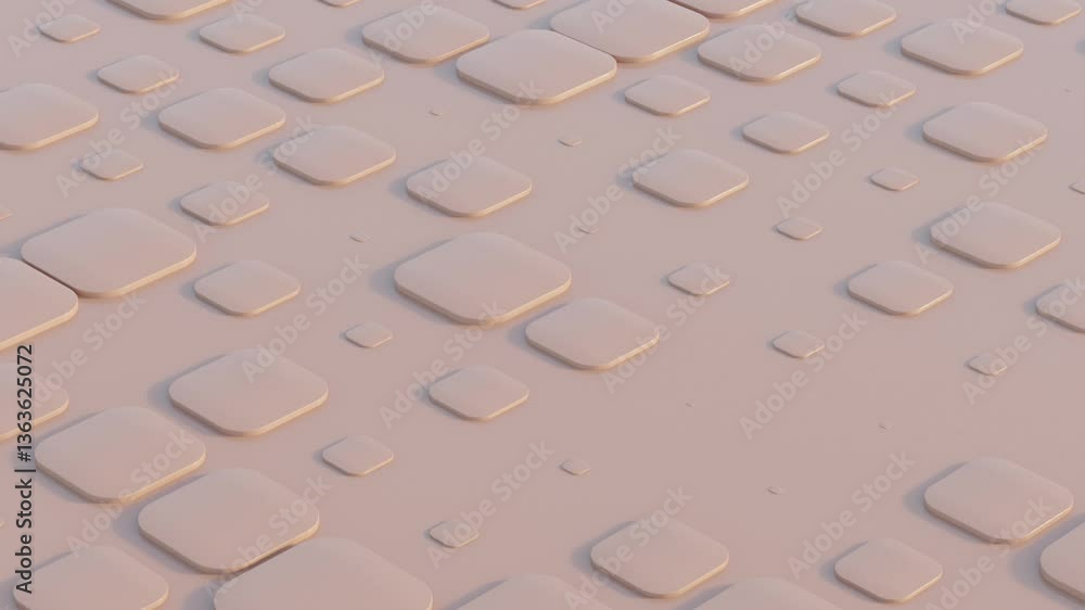 Poster abstract 3d animation, mocha mousse patterns in geometric harmony, seamless looped animation for dig