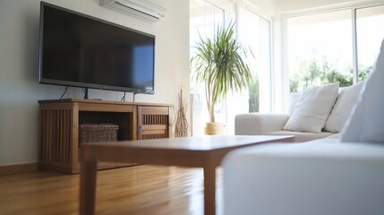 Living room interior with natural light