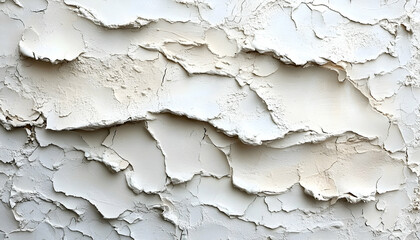 Obraz premium Textured, layered white wall with rough edges and shadows, creating a dimensional effect