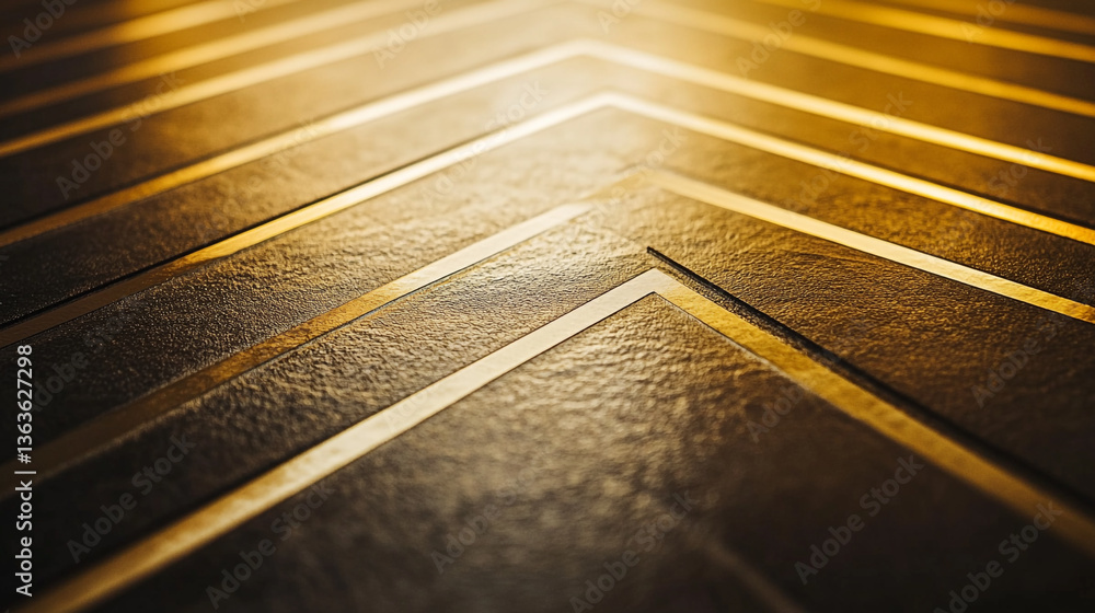 Aufkleber a close up shot of a golden textured surface with geometric lines and a subtle light gradient