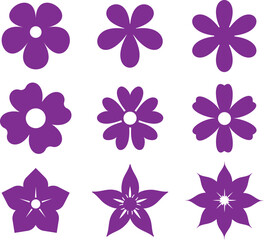 Floral silhouette outline minimalist hand drawn simple basic element