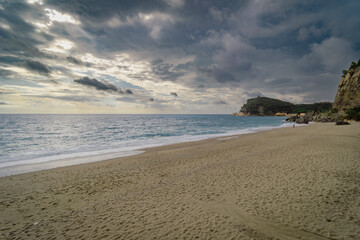 Savona, Italy. The famous Malpasso beach near Varigotti Village.