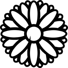 Floral silhouette outline minimalist hand drawn simple basic element