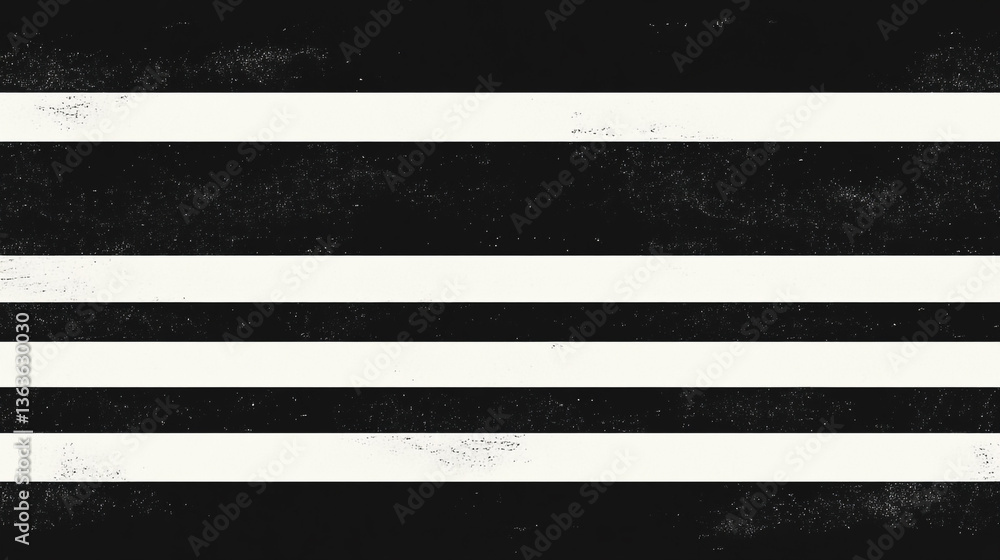 Poster a black and white abstract background with horizontal stripes and a grainy texture effect added to i