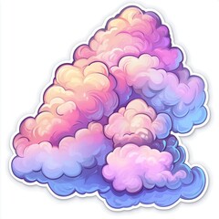 contour-cut sticker Cloud aesthetic quality of the beautiful, 3d rendering, design sticker, vector art sticker, high resolution, detailed, on white background generated AI