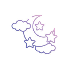 Obraz premium Moon Night vector icon stock illustration