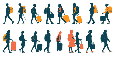 silhouettes of people