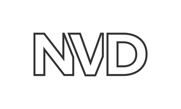 NVD logo design template with strong and modern bold text. Initial based vector logotype featuring simple and minimal typography. Trendy company identity.