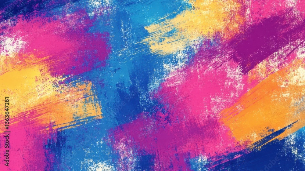 Poster colorful paint strokes overlap creating a vibrant abstract background. use this for creative project