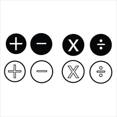 Crescent Math icon silhouette vector illustration presented on a clean white background for a striking and educational design