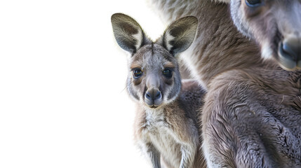 Fototapeta premium Closeup of a joey kangaroo and its mother