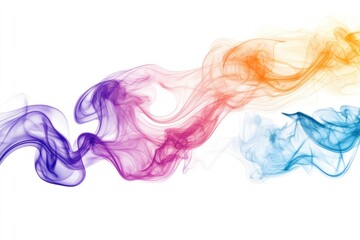 Fototapeta premium Elegant Smoke Flowing with Vibrant Purple Orange and Blue Color Gradients
