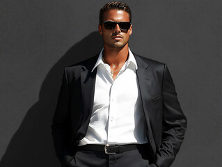 Obraz premium a fashionable fashion illustration of a man in business casual attire