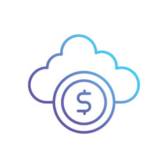 Cloud Cost Vector icon