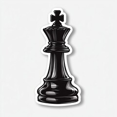 contour-cut sticker Playing chess aesthetic quality of the beautiful, 3d rendering, design sticker, vector art sticker, high resolution, detailed, on white background generated AI