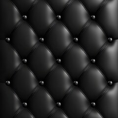 Naklejka premium Black quilted leather upholstery