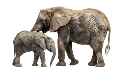 Obraz premium African Elephant Mother and Calf Wildlife Photography Closeup
