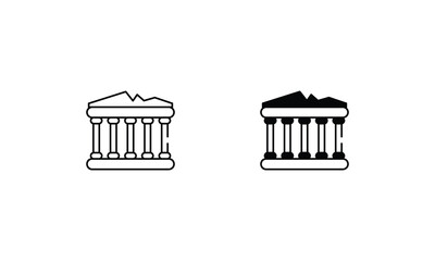 Acropolis icons set vector stock illustration
