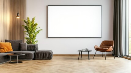 Modern interior blank canvas living room