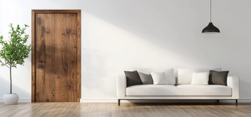 Modern interior living room design with sofa
