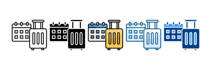 Vacation Planning Icon Set Multiple Style Collection